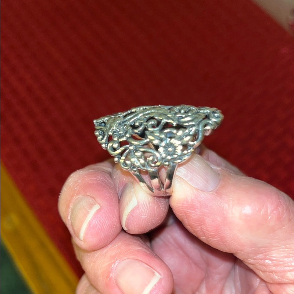 Elegant Solid Silver Statement Ring - image 4